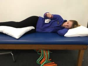 End position for External Rotation Exercise