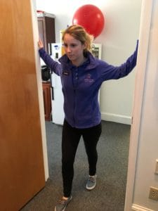 Pectoral Doorway Stretch for Rotator Cuff Injury Side View