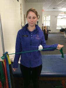 Standing External Rotation with Band for Rotator Cuff Injury Ending Position