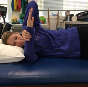 Start of Sleeper Stretch for Rotator Cuff