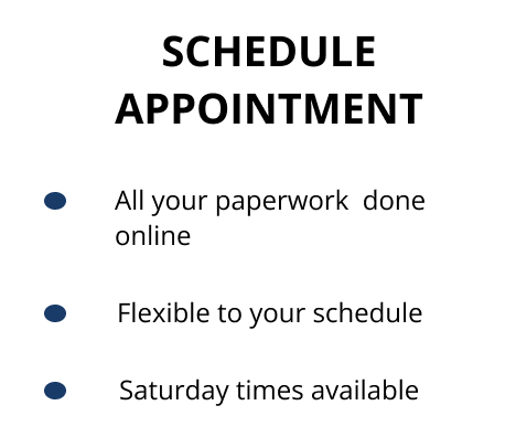 a heading "Schedule Appointment" with three bullet points.