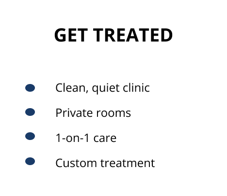 a heading "Get Treated" with two bullet points.